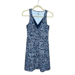 Title Nine Freelance Dress - Blue and White Shibori Floral - Size Small